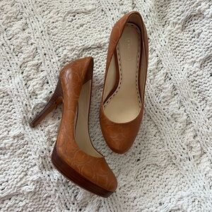 Coach Women's Brown Embossed Heels